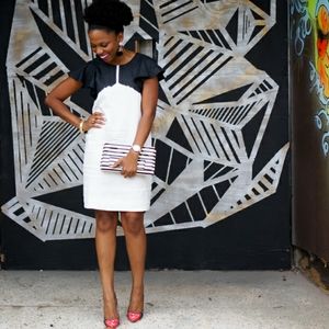 J. Crew | Dip-Dyed Black & White Linen Dress